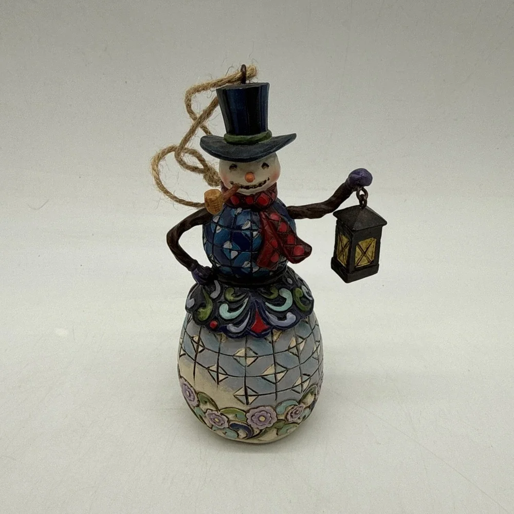 Jim Shore Christmas Hanging Ornament - Snowman with Lantern Enseco ~5